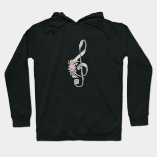 Treble Clef Watercolor Floral Hoodie